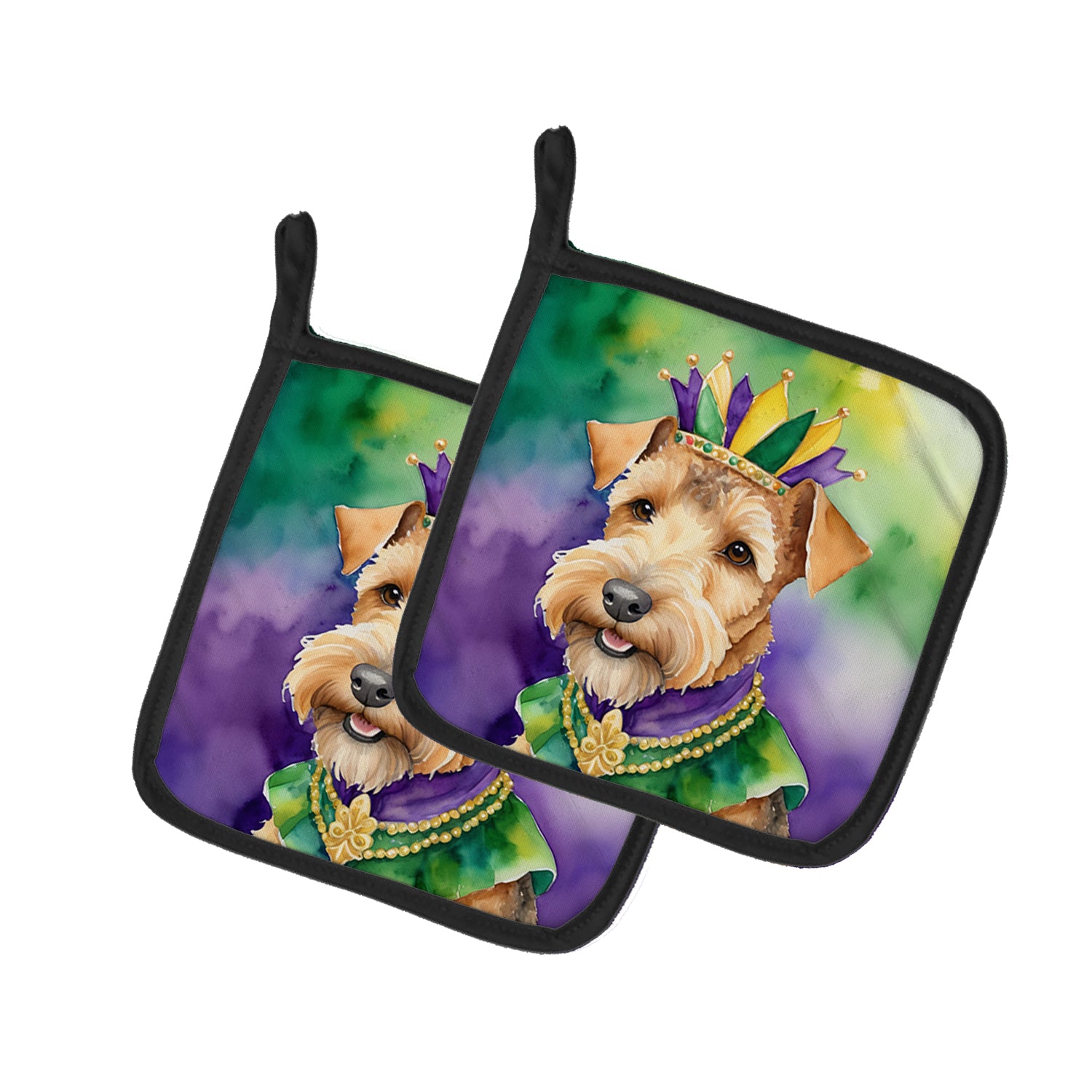 Buy this Lakeland Terrier King of Mardi Gras Pair of Pot Holders