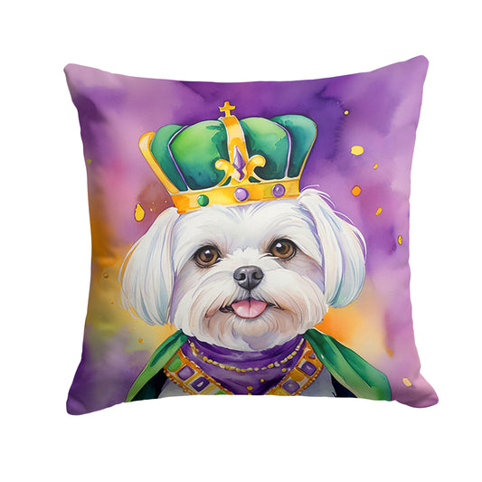 Buy this Maltese King of Mardi Gras Throw Pillow