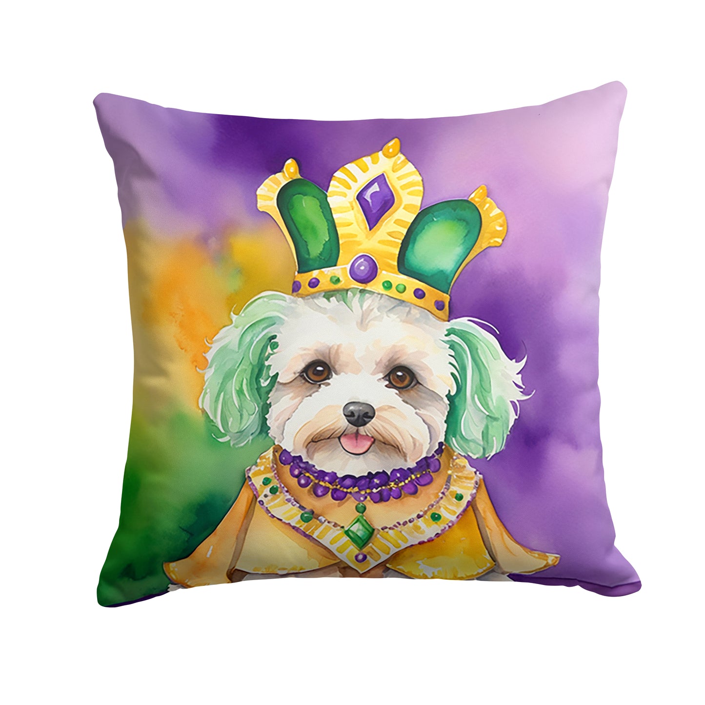 Buy this Maltipoo King of Mardi Gras Throw Pillow