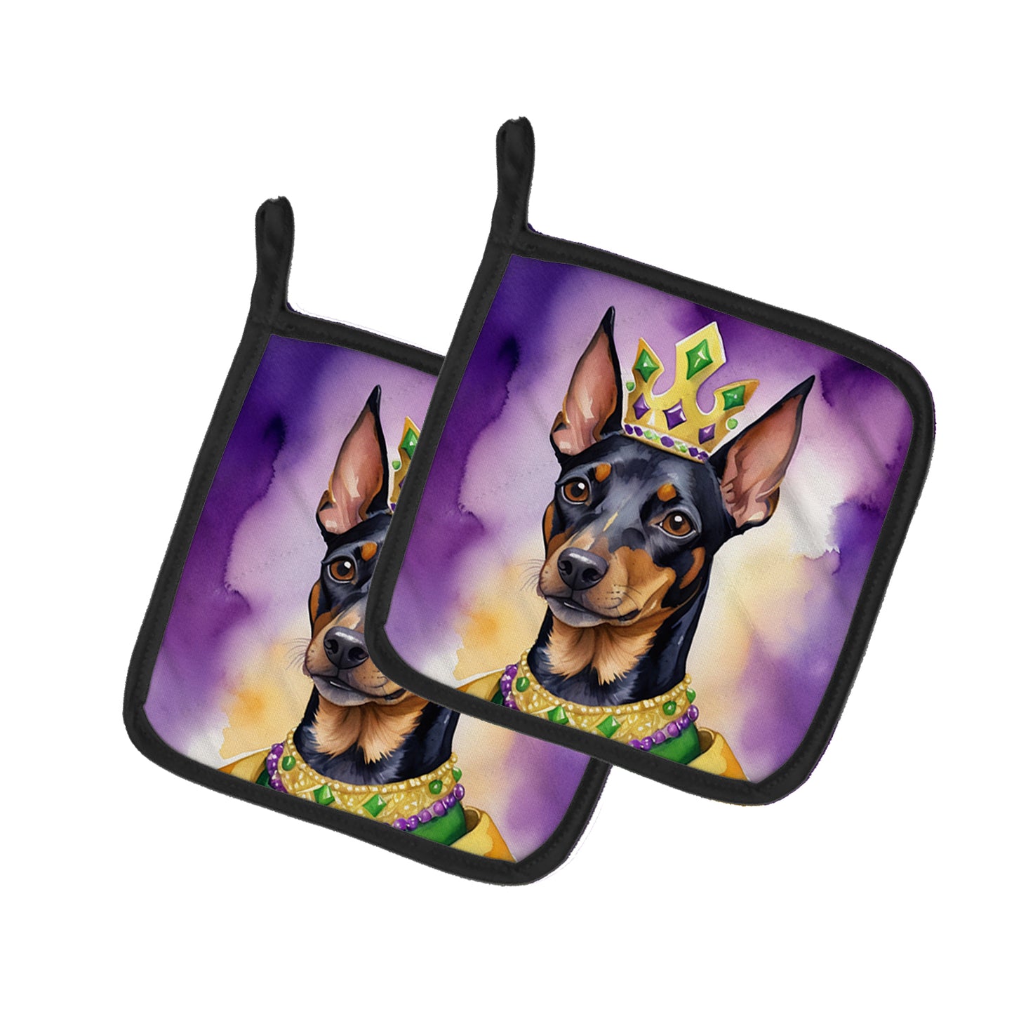 Buy this Manchester Terrier King of Mardi Gras Pair of Pot Holders