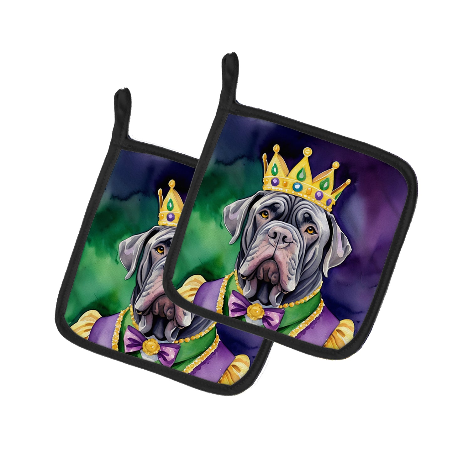 Buy this Neapolitan Mastiff King of Mardi Gras Pair of Pot Holders