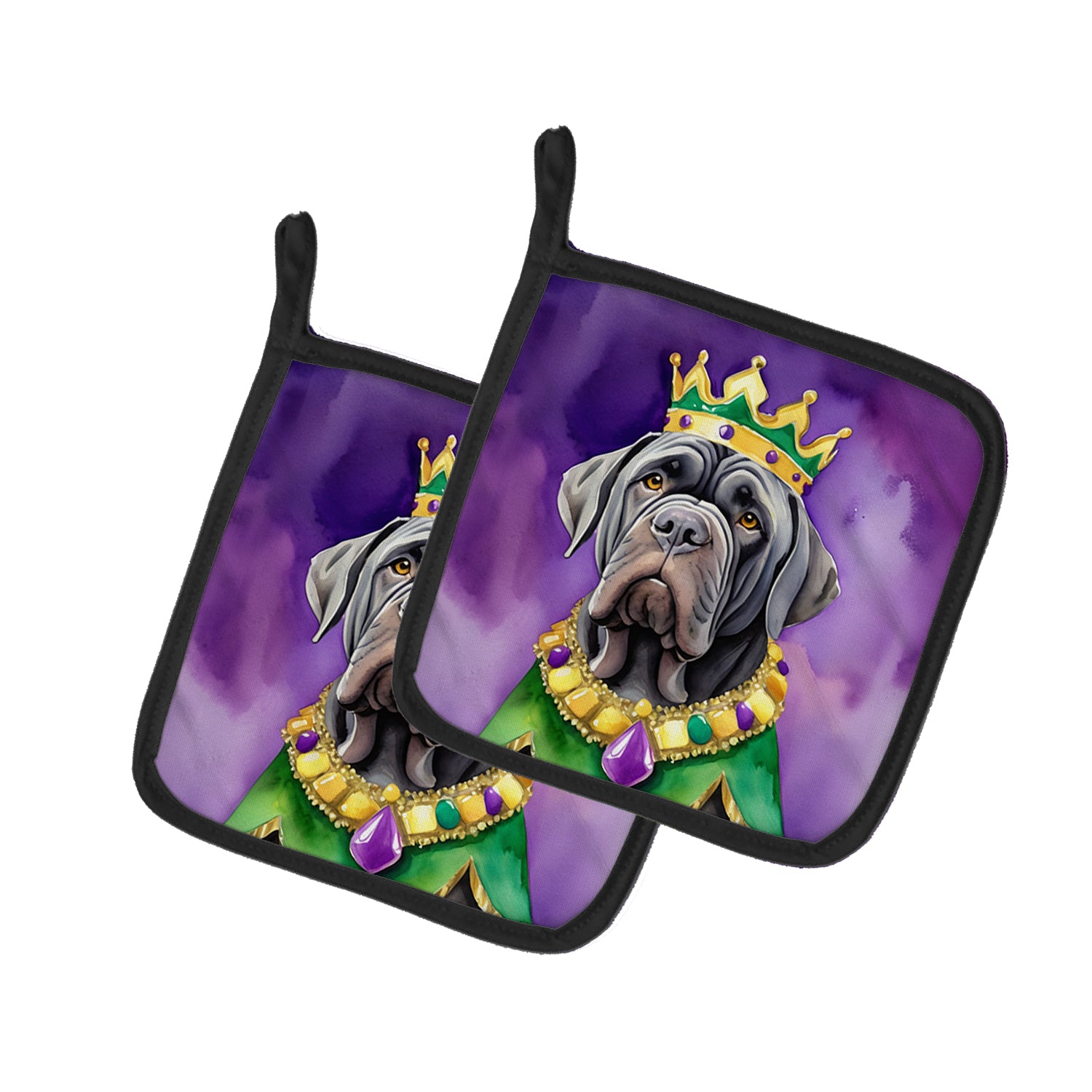 Buy this Neapolitan Mastiff King of Mardi Gras Pair of Pot Holders