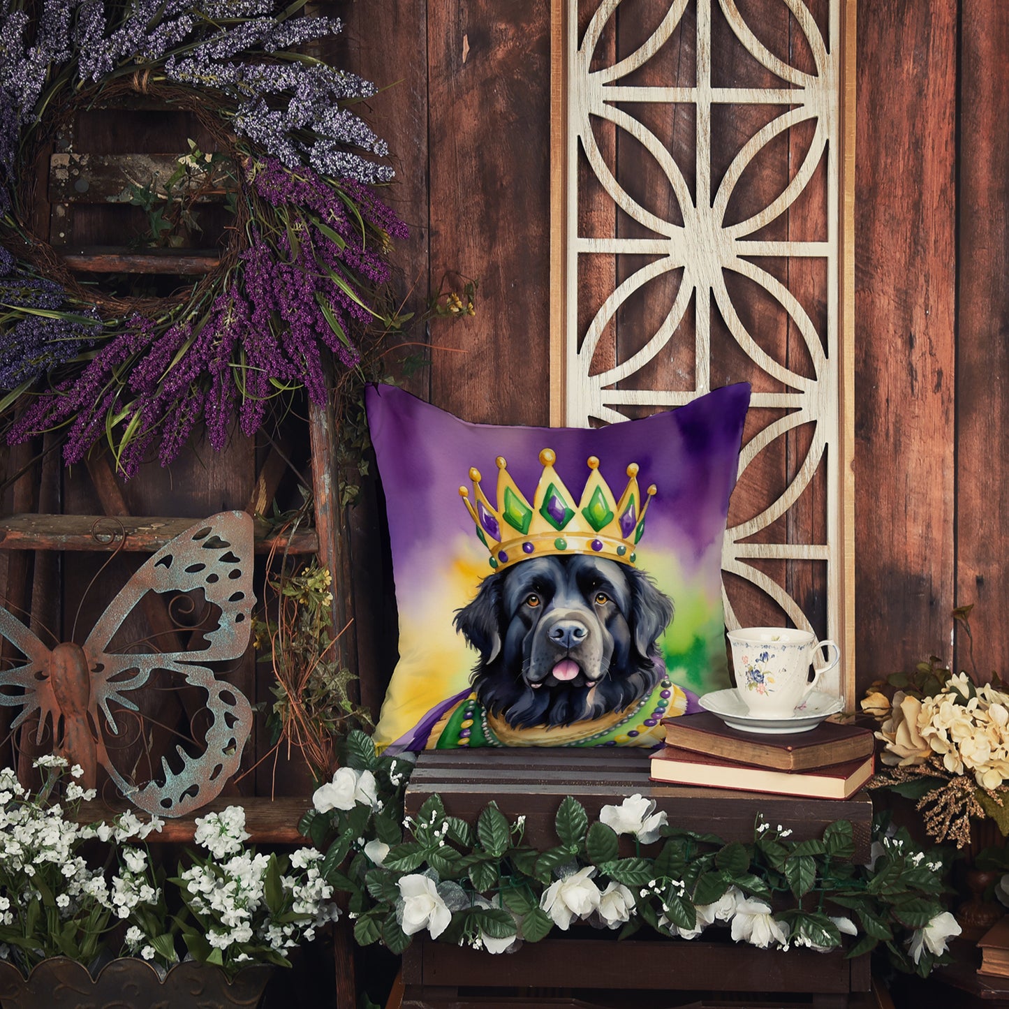 Newfoundland King of Mardi Gras Throw Pillow