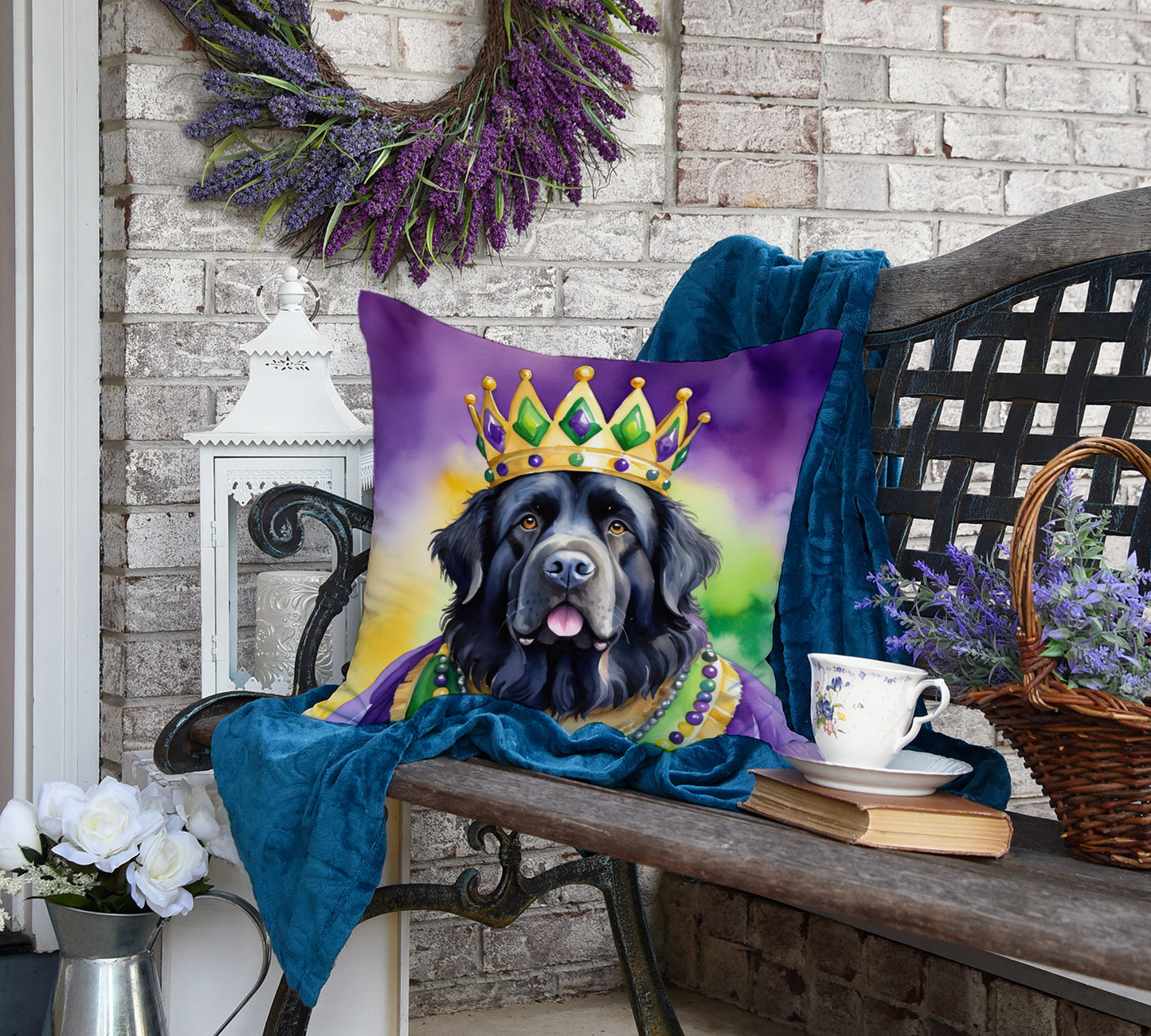 Newfoundland King of Mardi Gras Throw Pillow