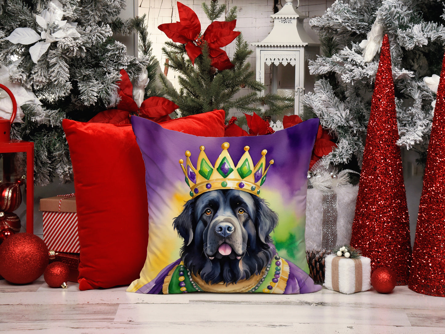 Newfoundland King of Mardi Gras Throw Pillow