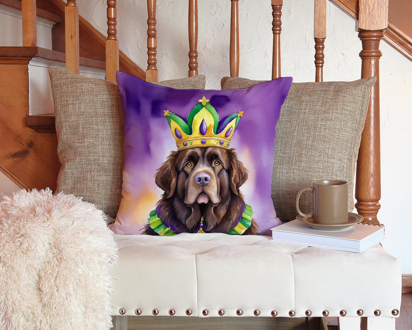 Newfoundland King of Mardi Gras Throw Pillow
