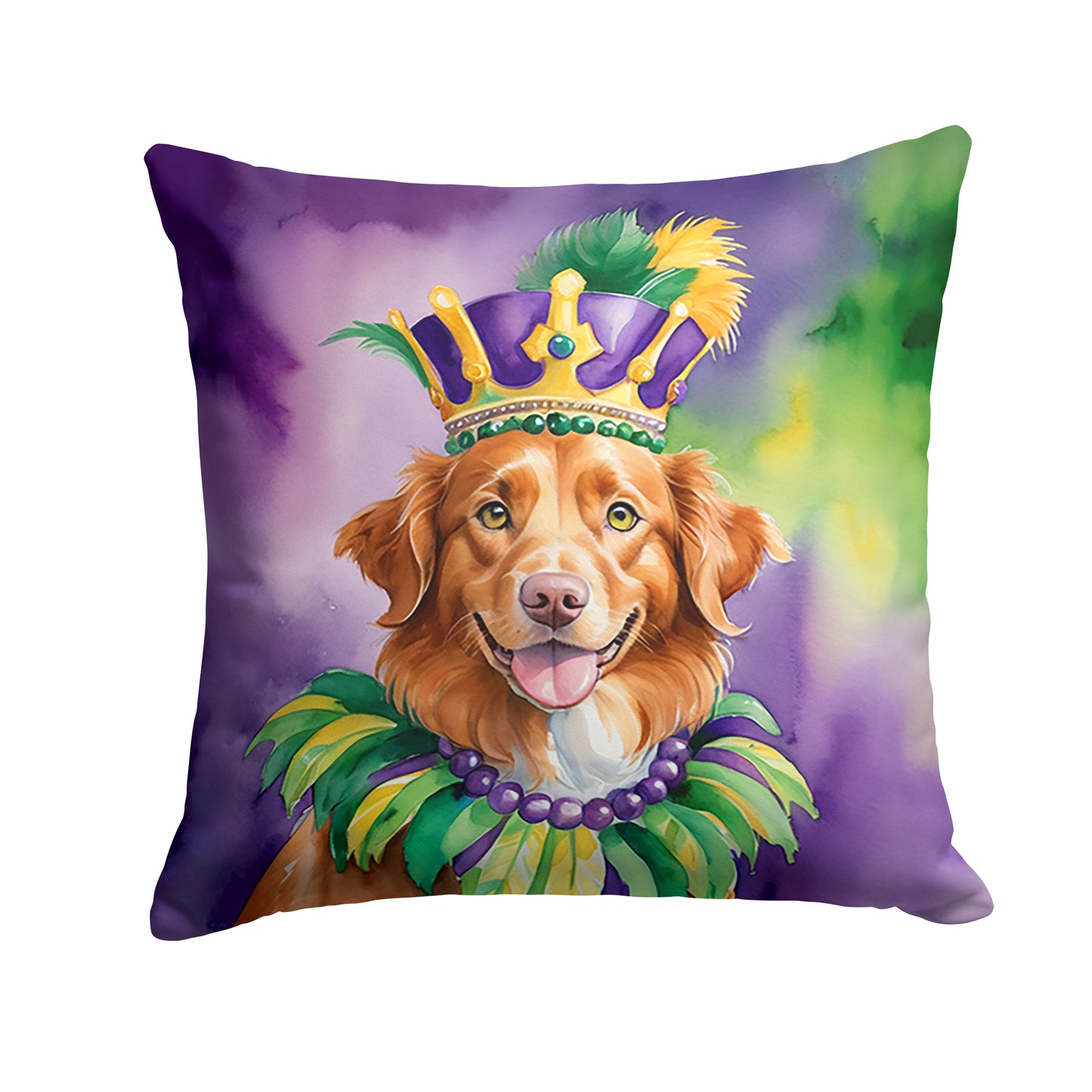Buy this Nova Scotia Duck Tolling Retriever King of Mardi Gras Throw Pillow