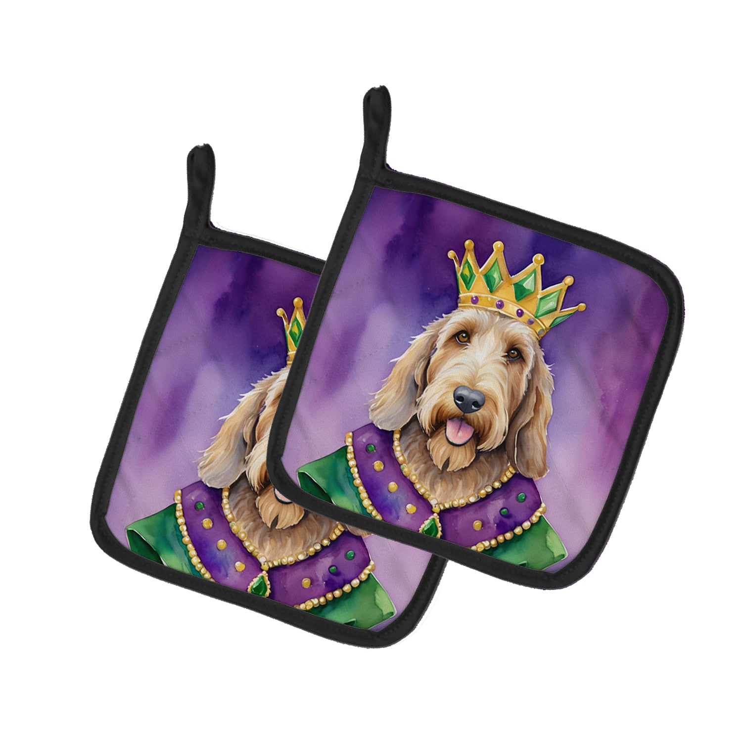 Buy this Otterhound King of Mardi Gras Pair of Pot Holders