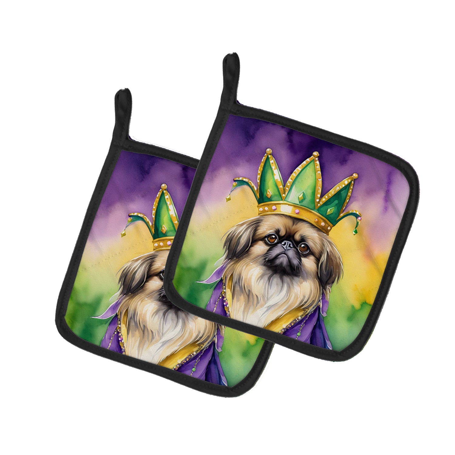 Buy this Pekingese King of Mardi Gras Pair of Pot Holders