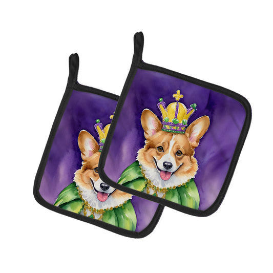 Buy this Corgi King of Mardi Gras Pair of Pot Holders