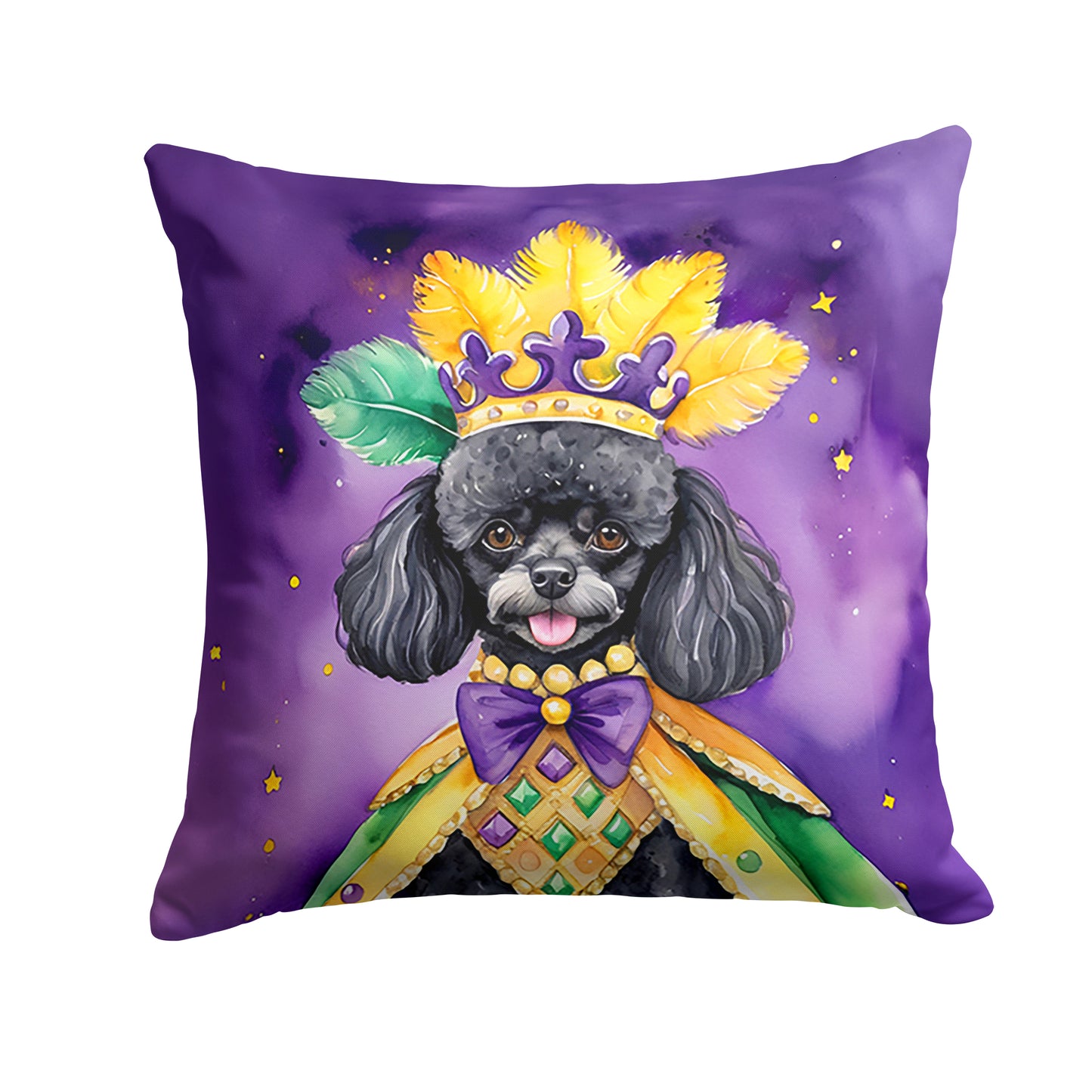 Buy this Black Poodle King of Mardi Gras Throw Pillow