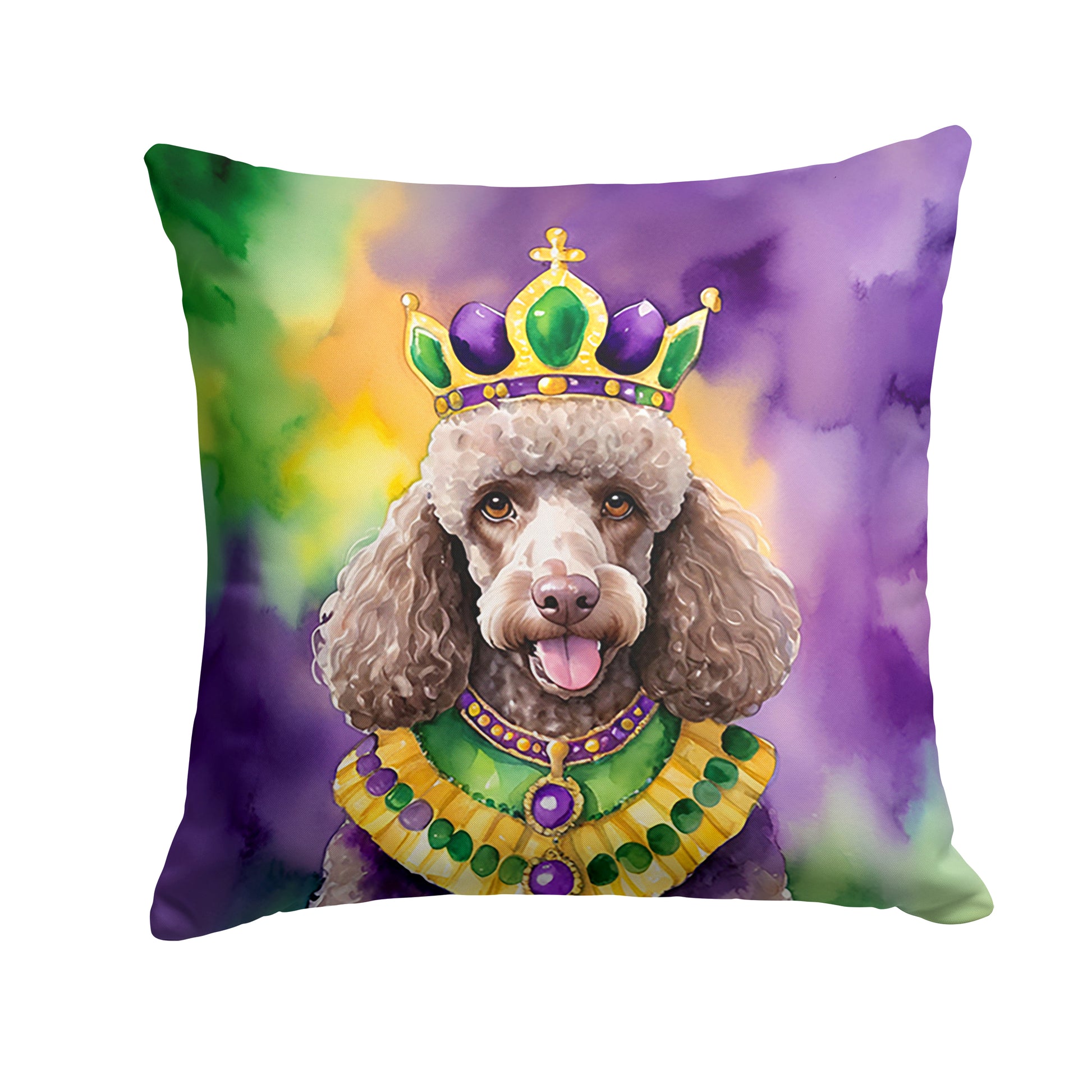 Buy this Chocolate Poodle King of Mardi Gras Throw Pillow