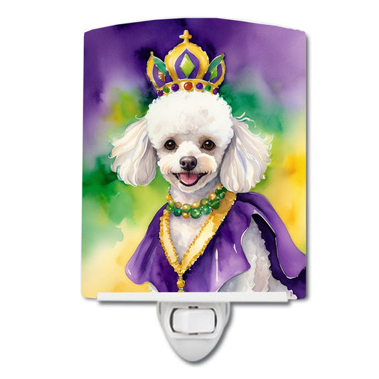 Buy this White Poodle King of Mardi Gras Ceramic Night Light