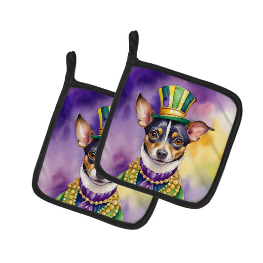 Buy this Rat Terrier King of Mardi Gras Pair of Pot Holders