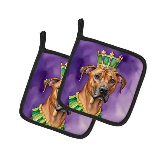 Buy this Rhodesian Ridgeback King of Mardi Gras Pair of Pot Holders