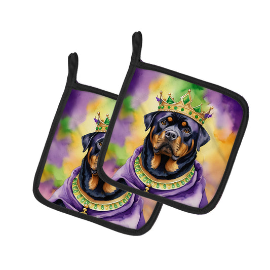 Buy this Rottweiler King of Mardi Gras Pair of Pot Holders