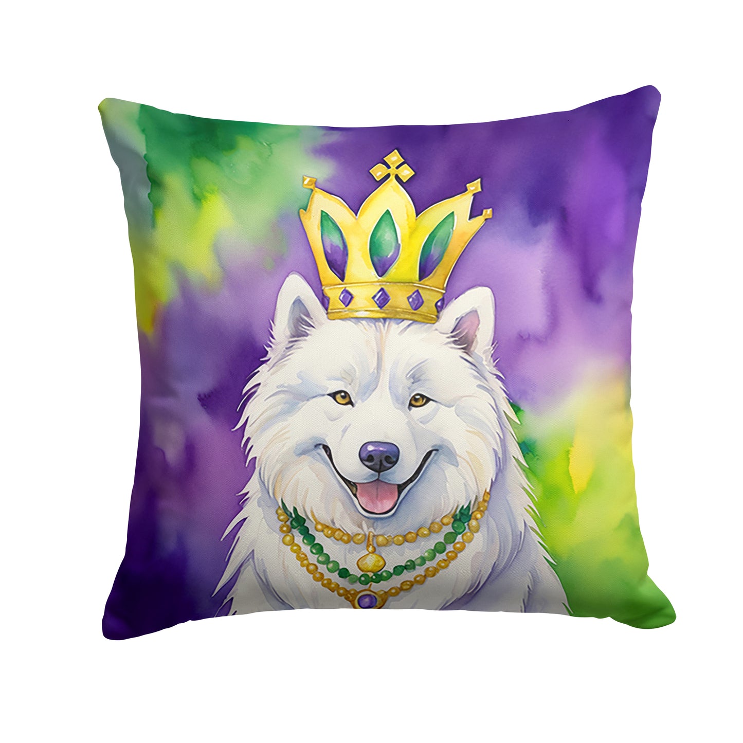 Buy this Samoyed King of Mardi Gras Throw Pillow