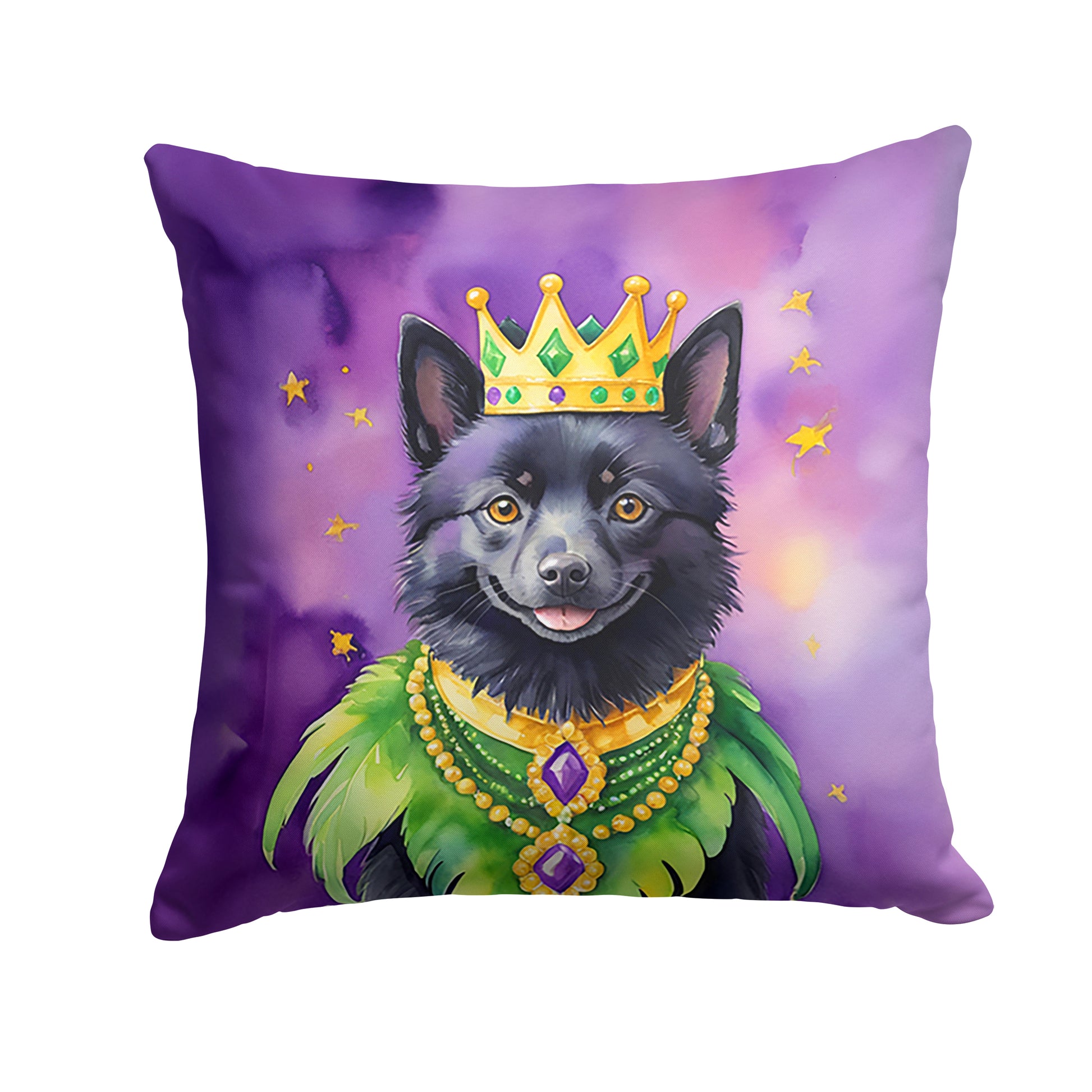 Buy this Schipperke King of Mardi Gras Throw Pillow