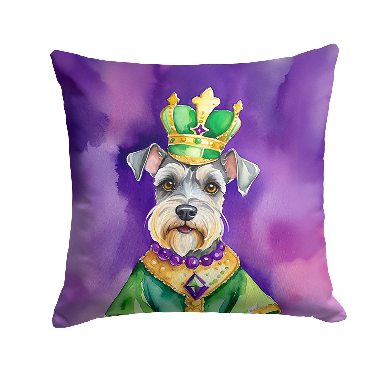 Buy this Schnauzer King of Mardi Gras Throw Pillow