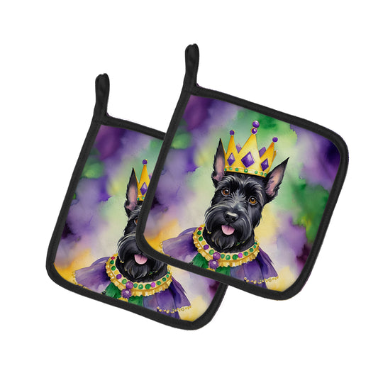 Buy this Scottish Terrier King of Mardi Gras Pair of Pot Holders