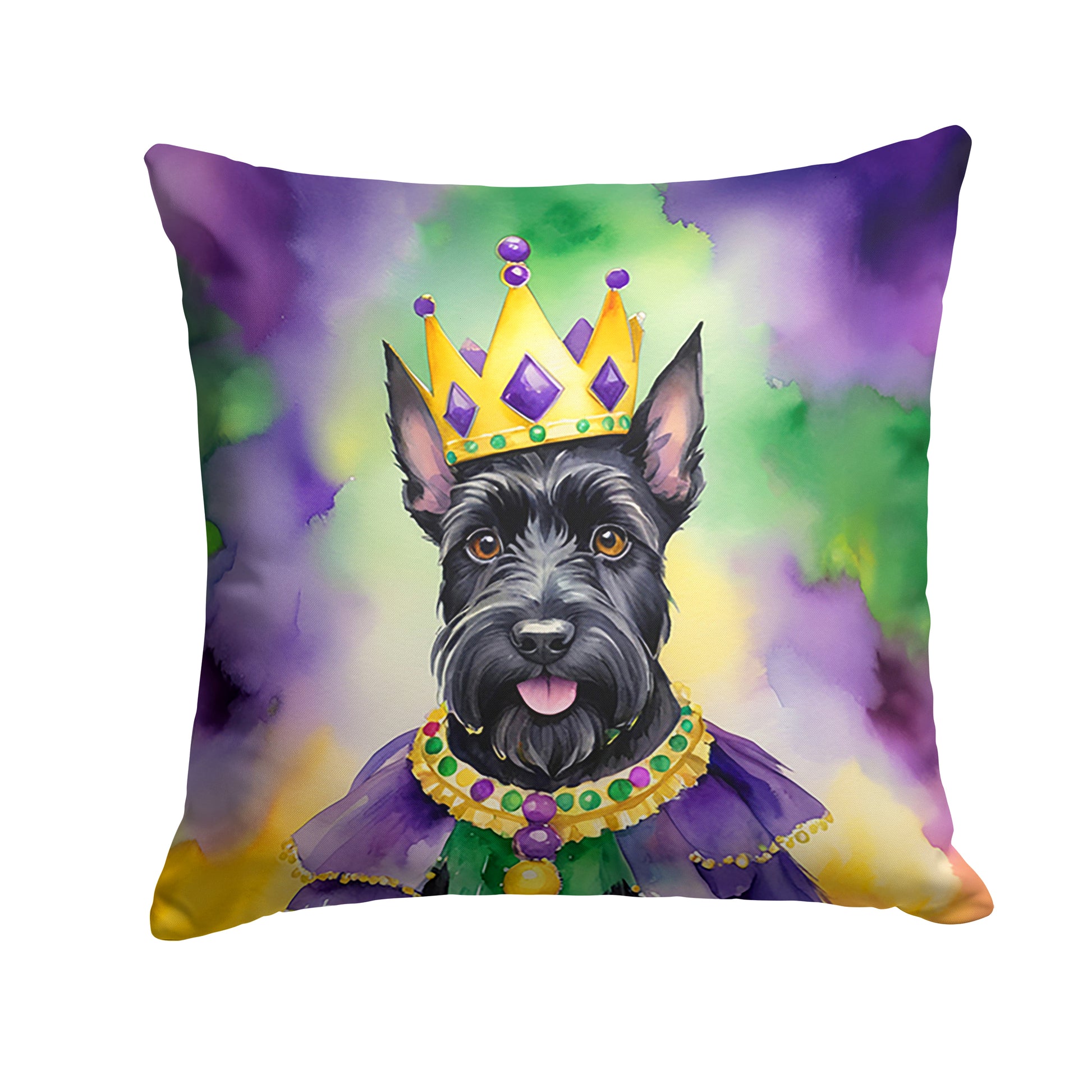 Buy this Scottish Terrier King of Mardi Gras Throw Pillow