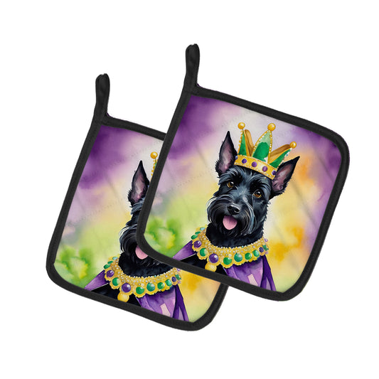 Buy this Scottish Terrier King of Mardi Gras Pair of Pot Holders