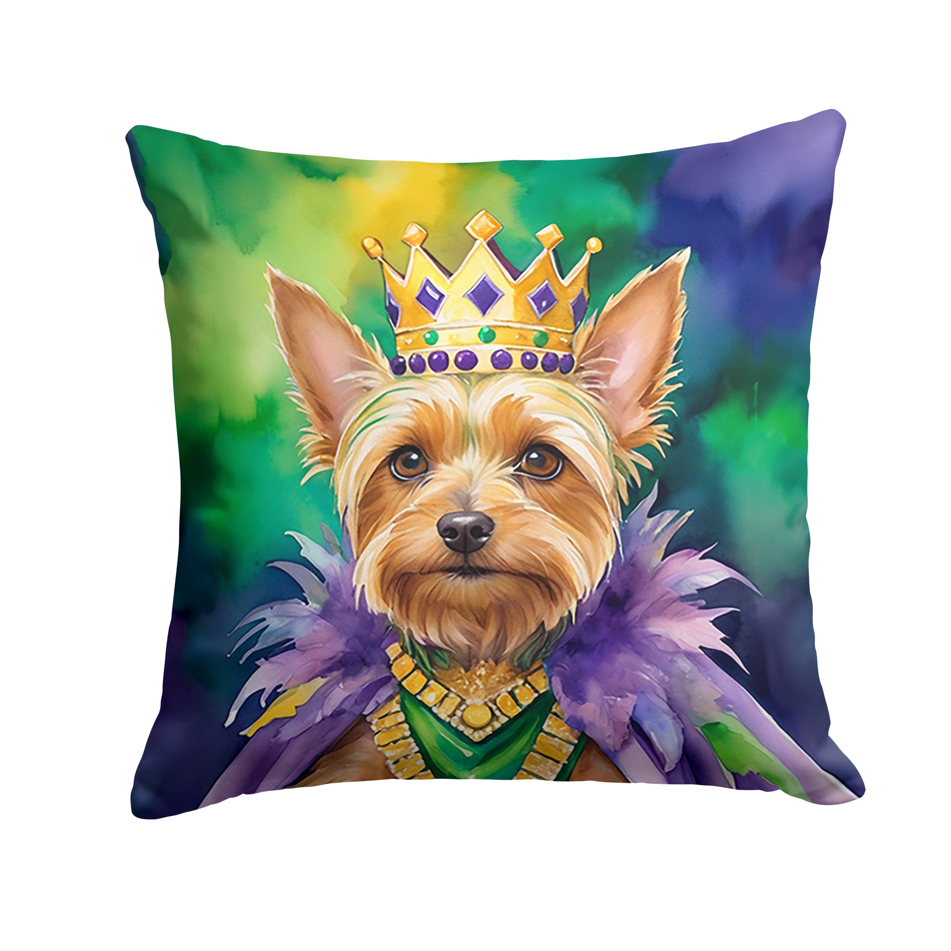 Buy this Silky Terrier King of Mardi Gras Throw Pillow