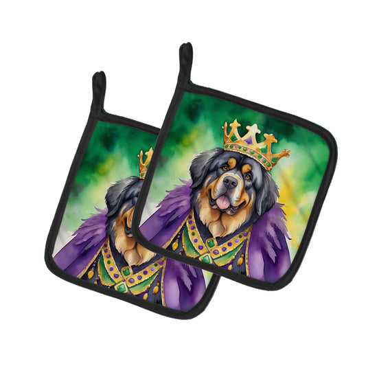 Buy this Tibetan Mastiff King of Mardi Gras Pair of Pot Holders