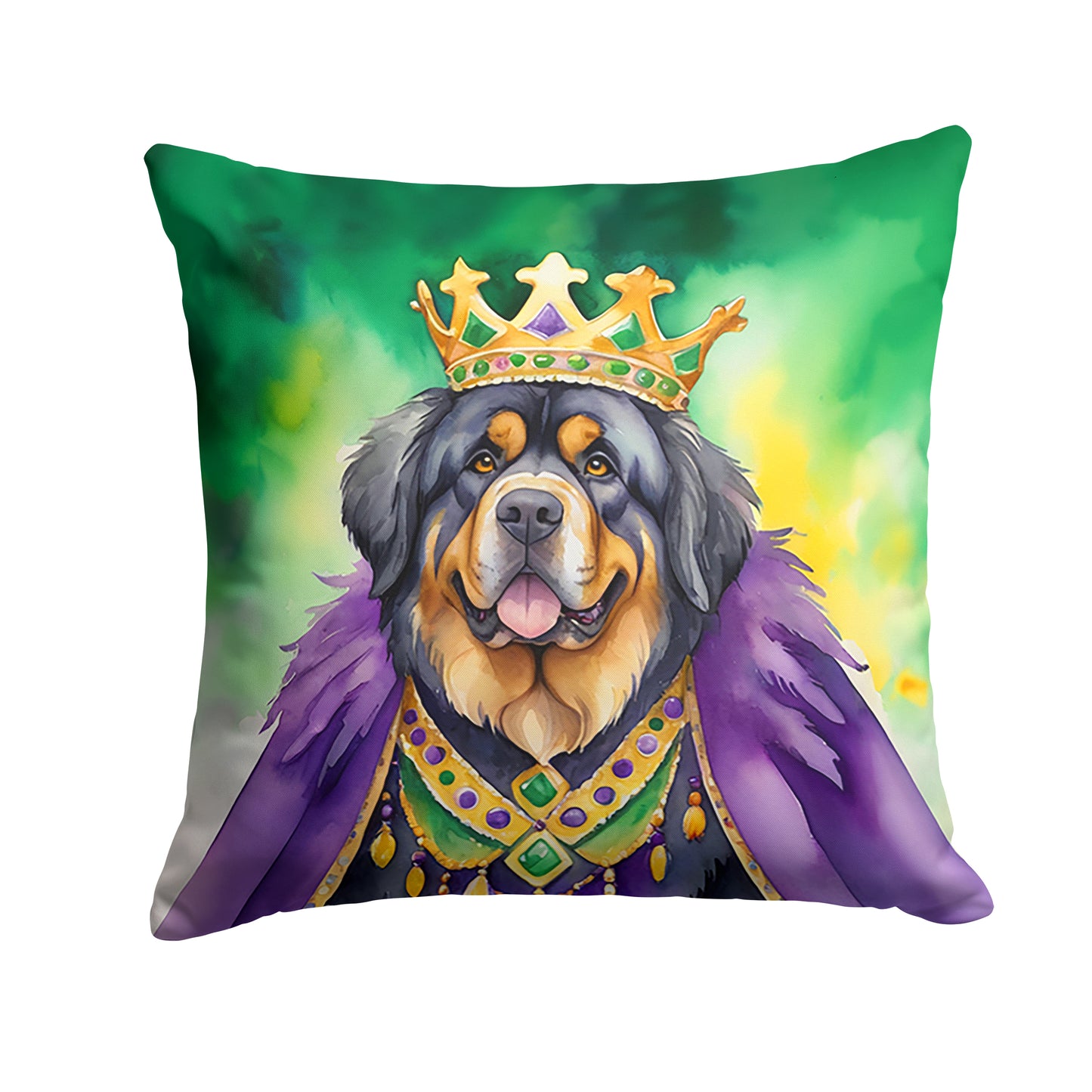 Buy this Tibetan Mastiff King of Mardi Gras Throw Pillow