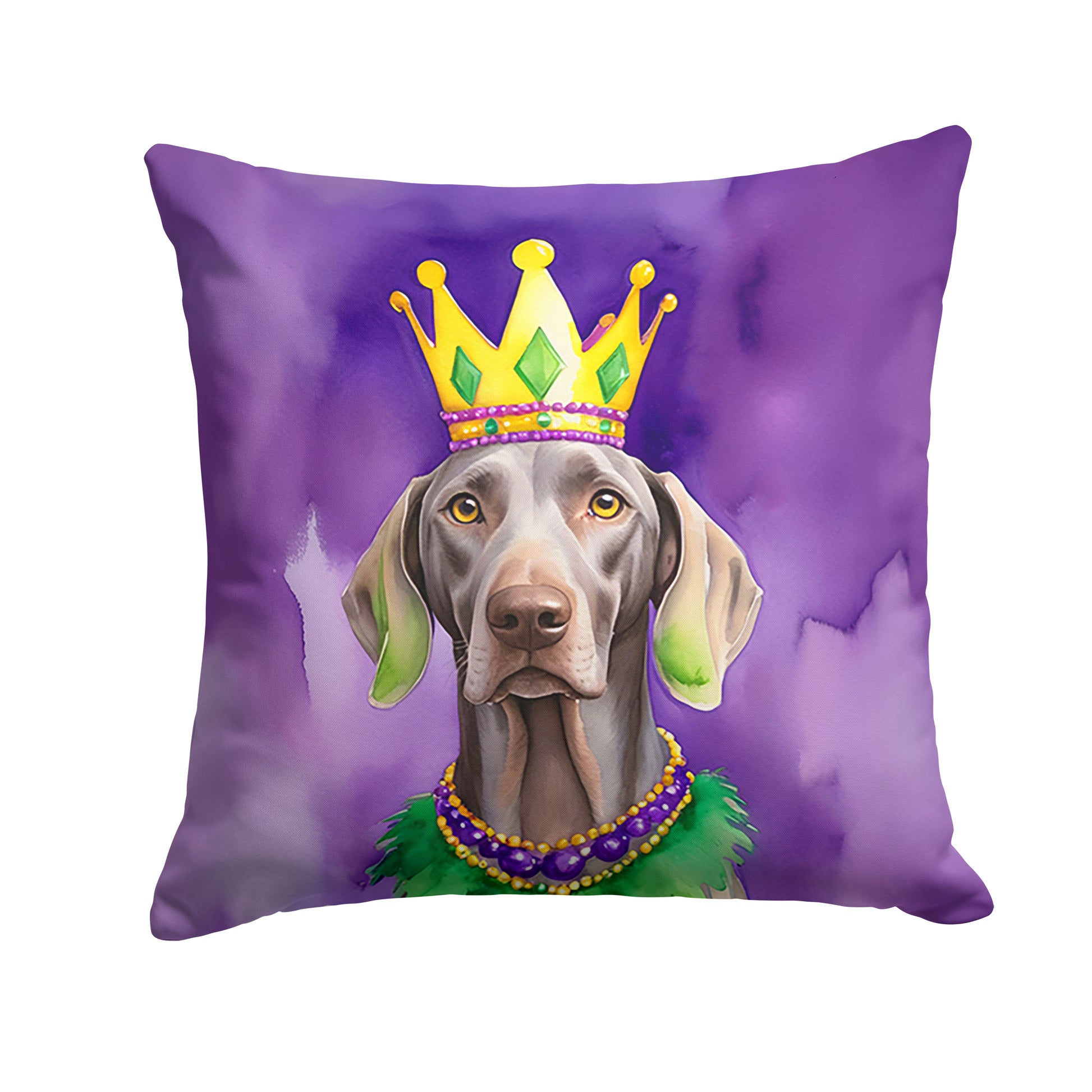 Buy this Weimaraner King of Mardi Gras Throw Pillow