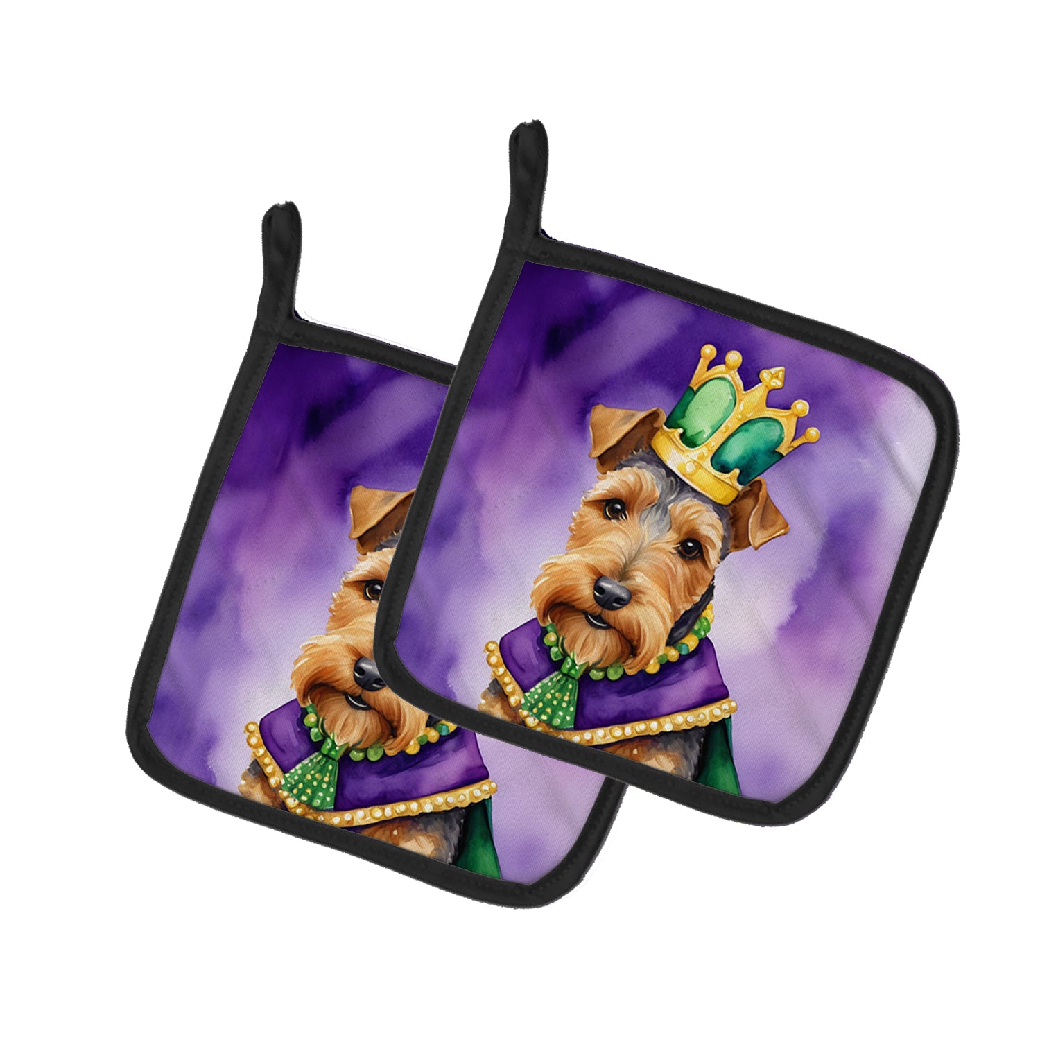 Buy this Welsh Terrier King of Mardi Gras Pair of Pot Holders