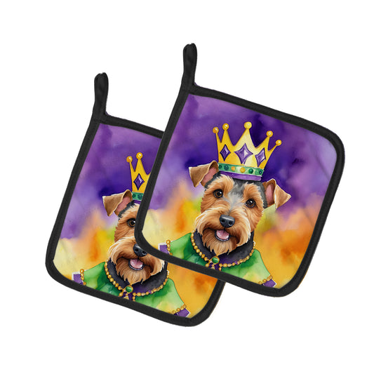 Buy this Welsh Terrier King of Mardi Gras Pair of Pot Holders