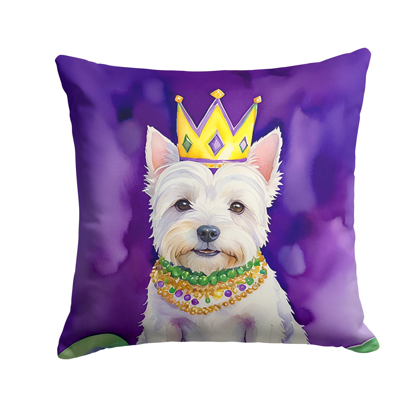 Buy this Westie King of Mardi Gras Throw Pillow