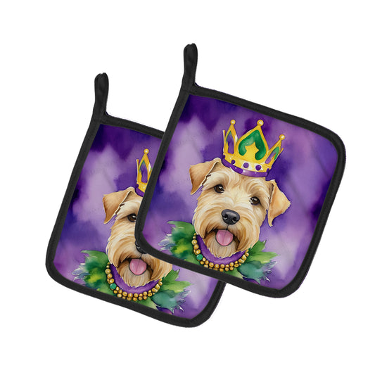 Buy this Wheaten Terrier King of Mardi Gras Pair of Pot Holders