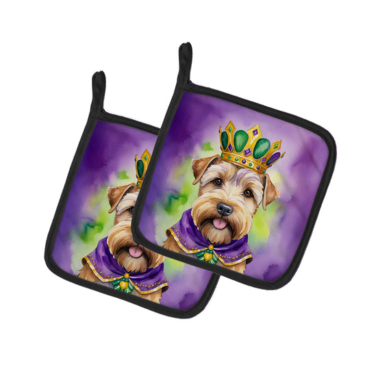 Buy this Wheaten Terrier King of Mardi Gras Pair of Pot Holders