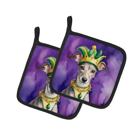 Buy this Whippet King of Mardi Gras Pair of Pot Holders