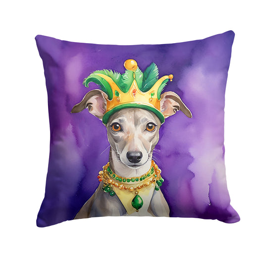 Buy this Whippet King of Mardi Gras Throw Pillow