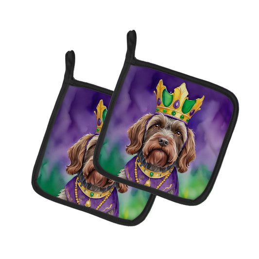 Buy this Wirehaired Pointing Griffon King of Mardi Gras Pair of Pot Holders