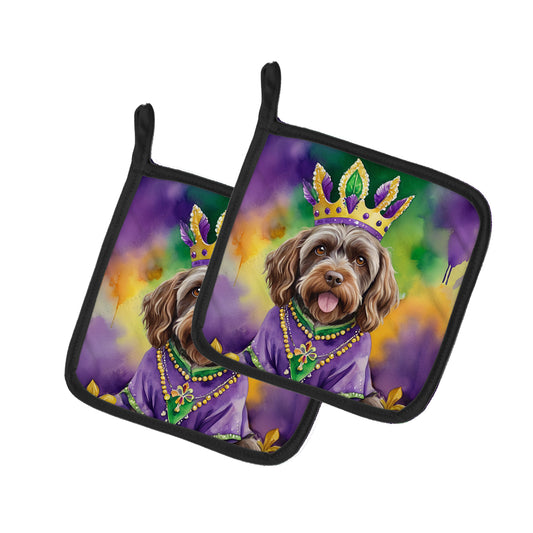 Buy this Wirehaired Pointing Griffon King of Mardi Gras Pair of Pot Holders