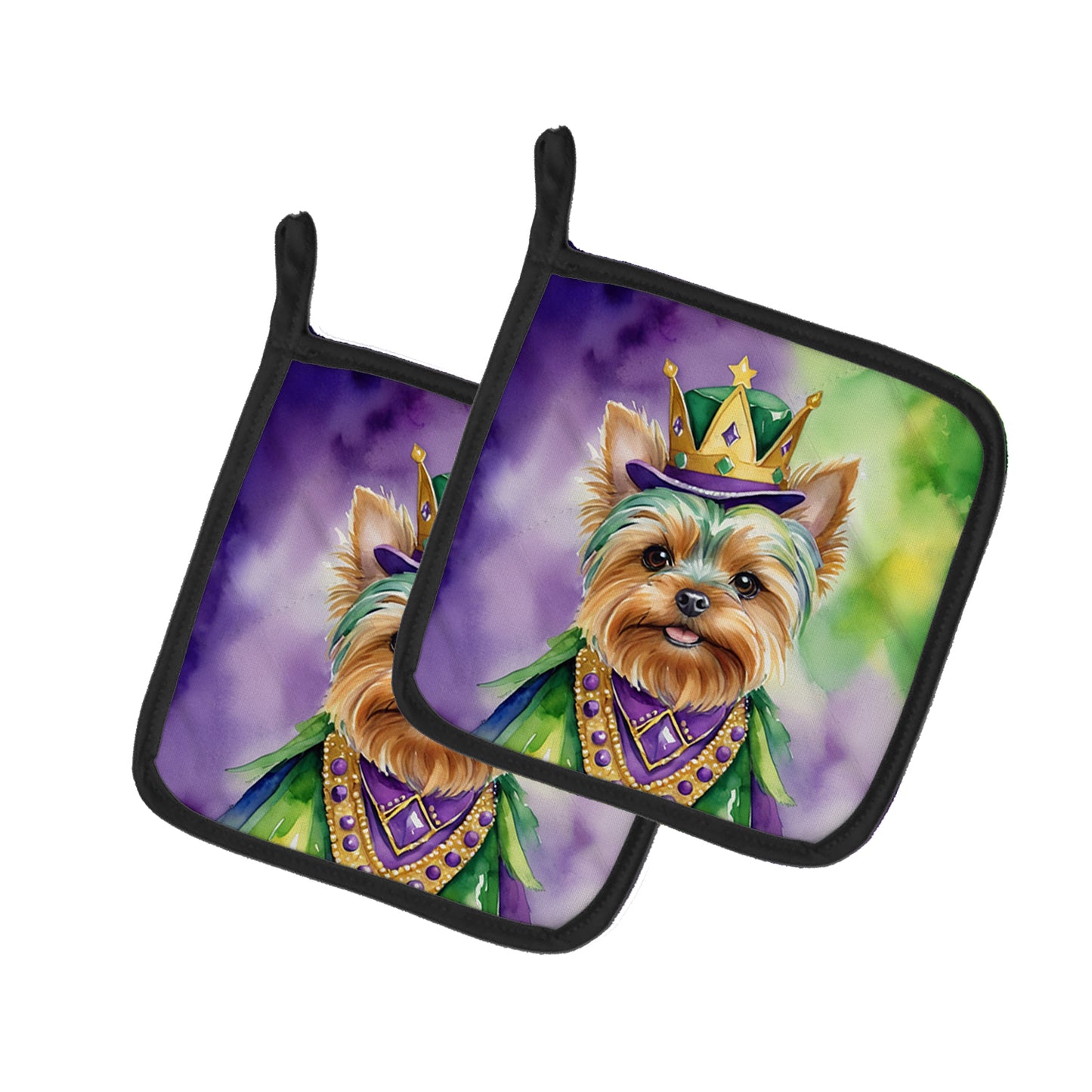 Buy this Yorkshire Terrier King of Mardi Gras Pair of Pot Holders