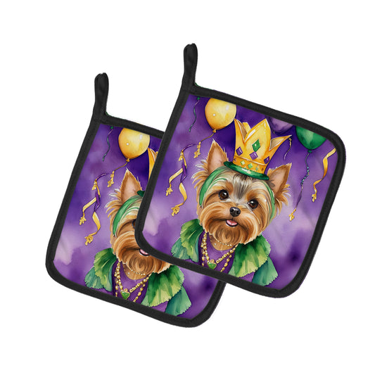 Buy this Yorkshire Terrier King of Mardi Gras Pair of Pot Holders