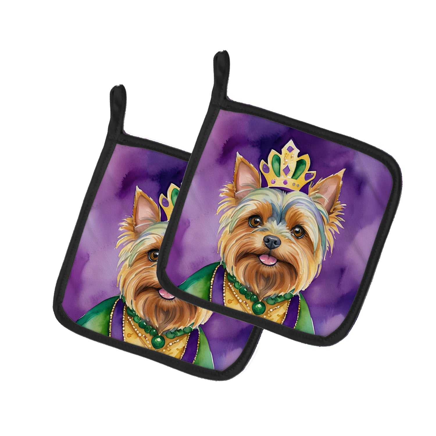 Buy this Yorkshire Terrier King of Mardi Gras Pair of Pot Holders