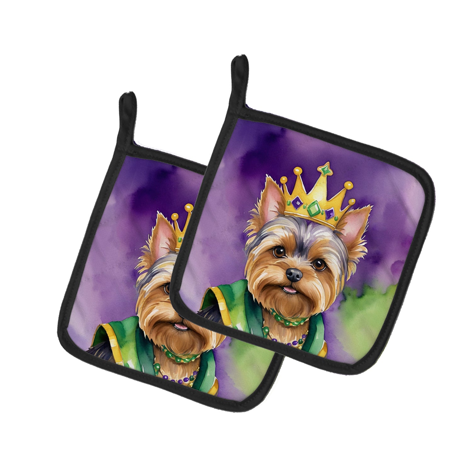 Buy this Yorkshire Terrier King of Mardi Gras Pair of Pot Holders
