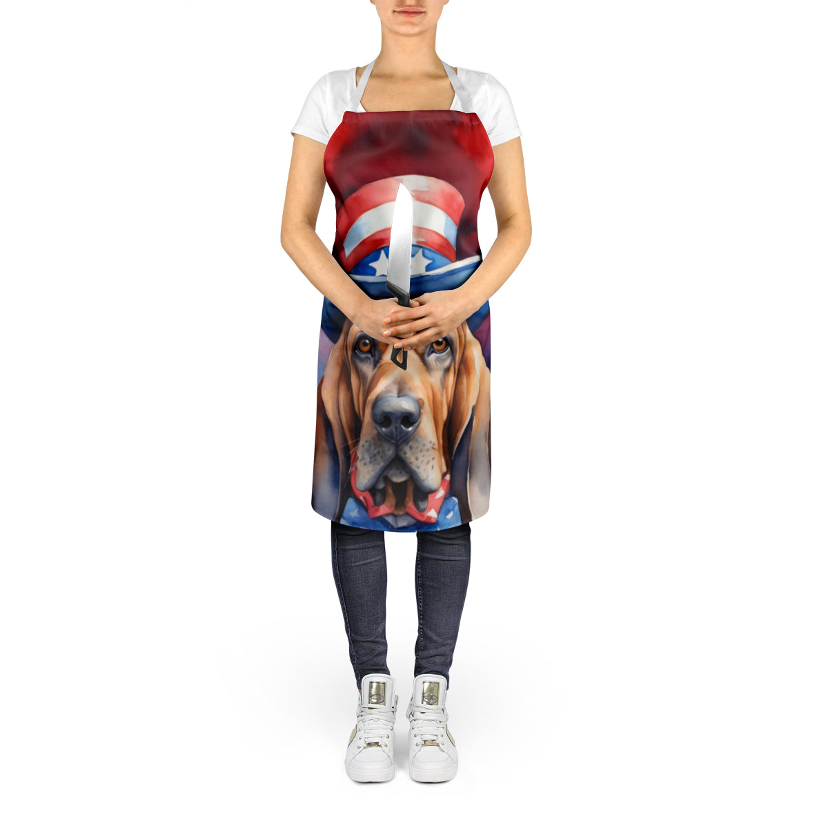 Bloodhound Patriotic American Apron