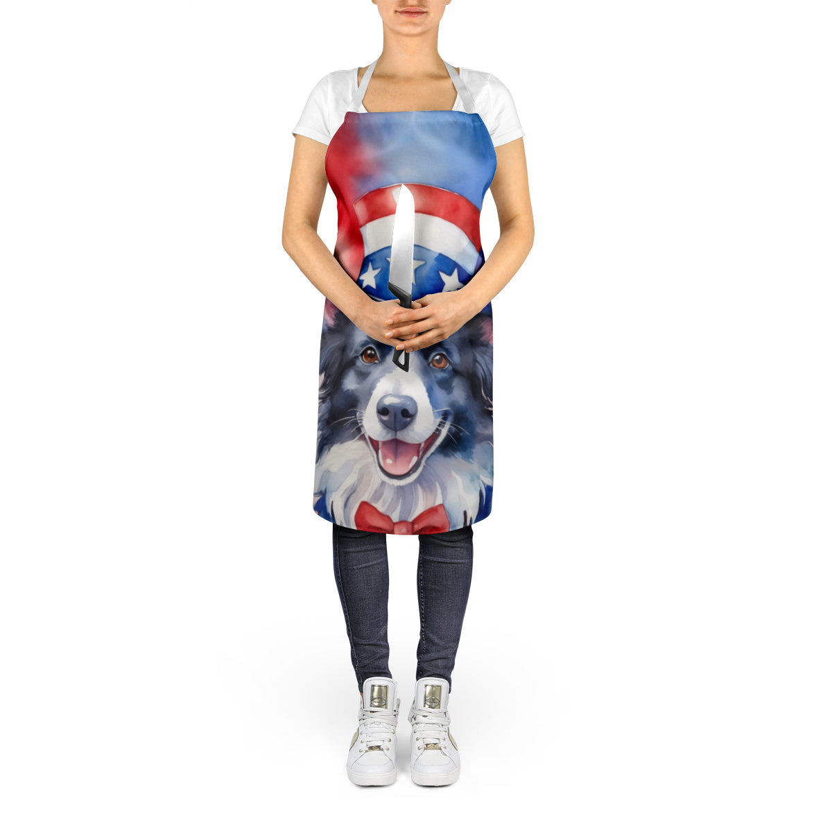 Border Collie Patriotic American Apron