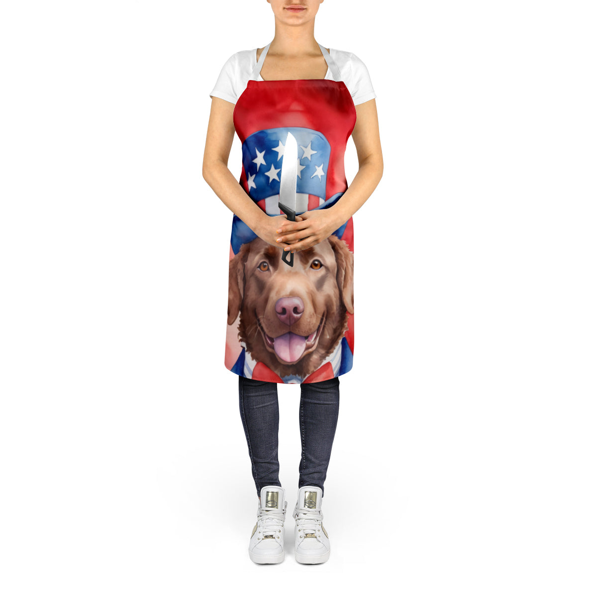 Chesapeake Bay Retriever Patriotic American Apron