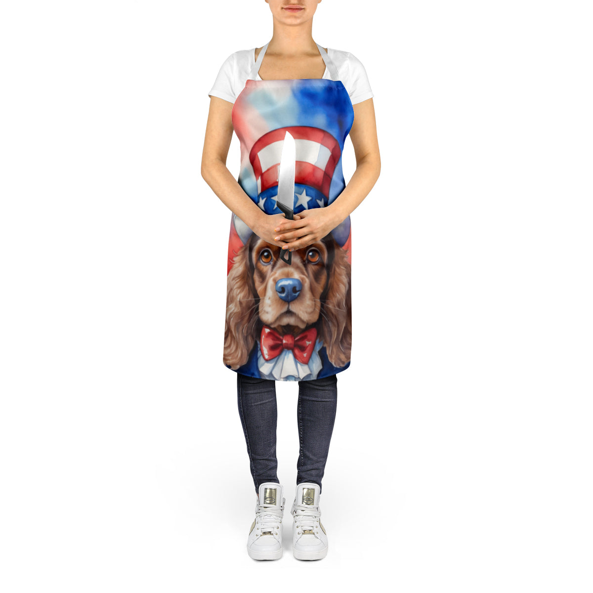 Cocker Spaniel Patriotic American Apron