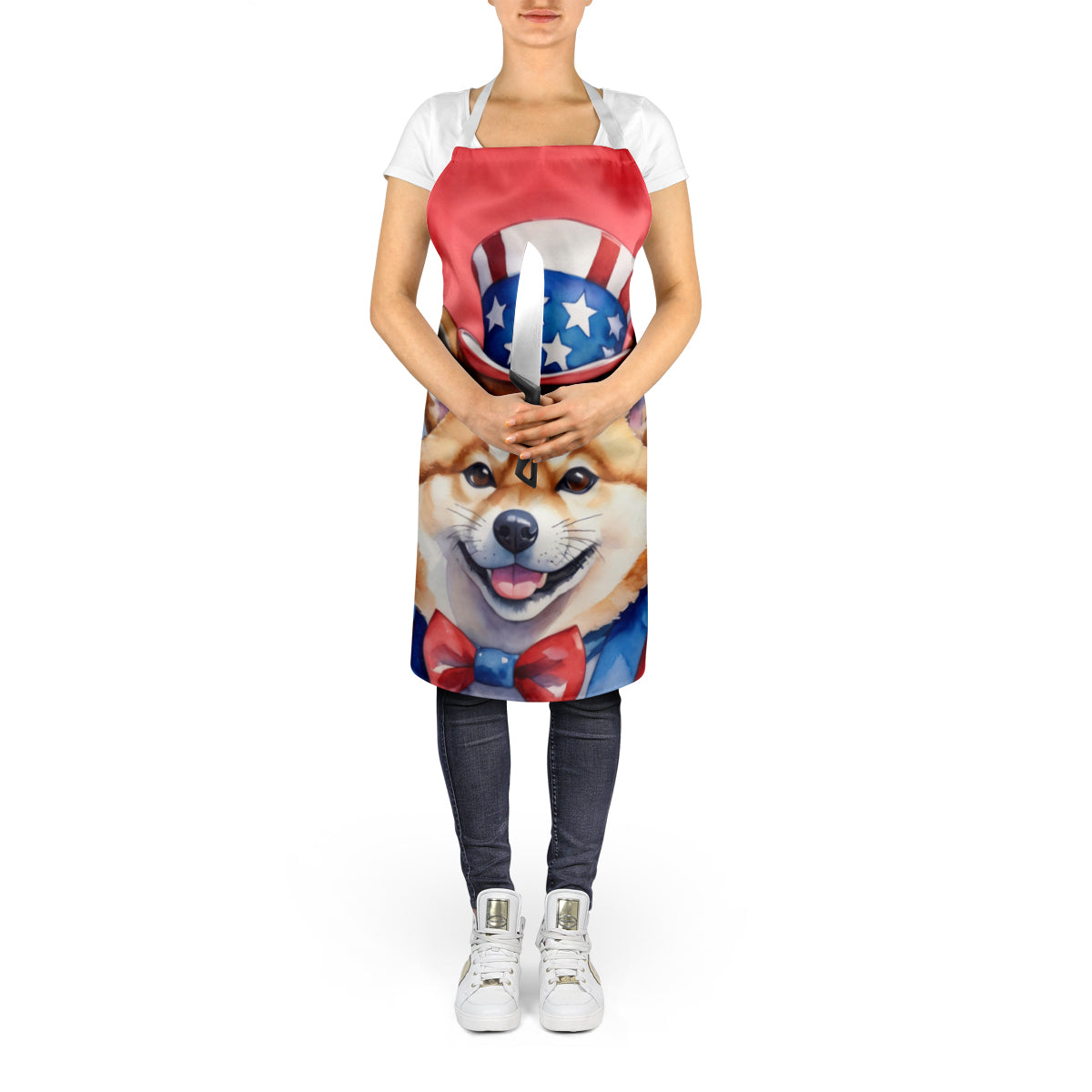 Shiba Inu Patriotic American Apron