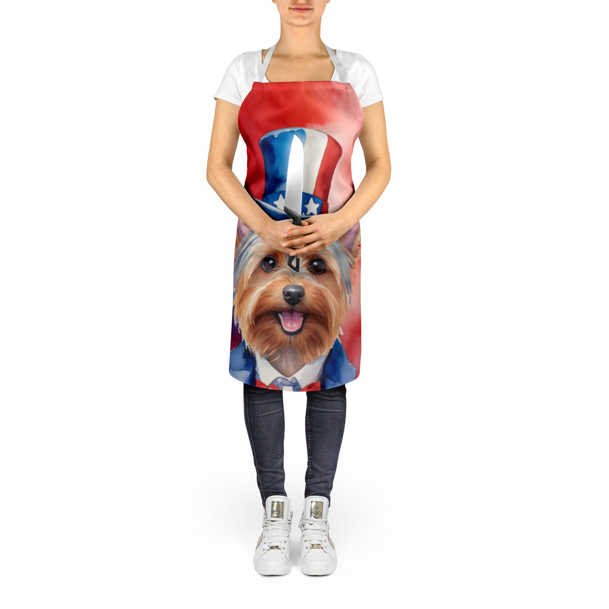 Silky Terrier Patriotic American Apron