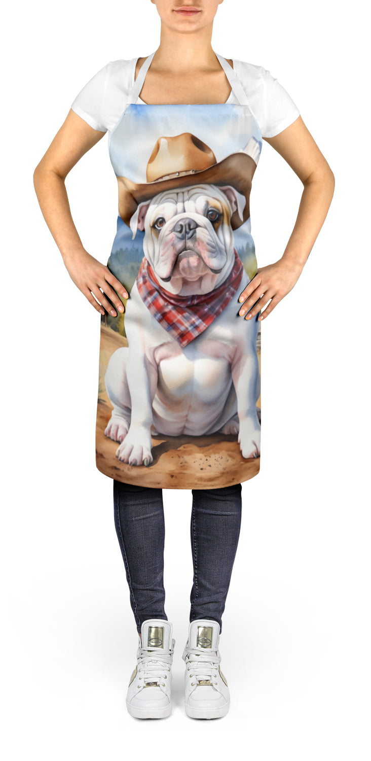 English Bulldog Cowboy Welcome Apron